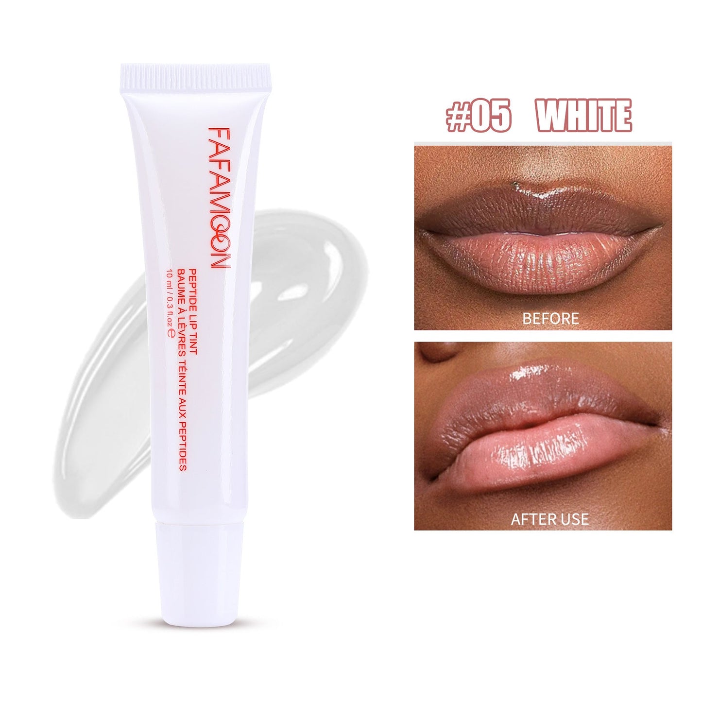 Laque lèvres brillante effet miroir waterproof, tenue longue et hydratante, 5 teintes vibrantes, 10ml, glossy lip glaze.