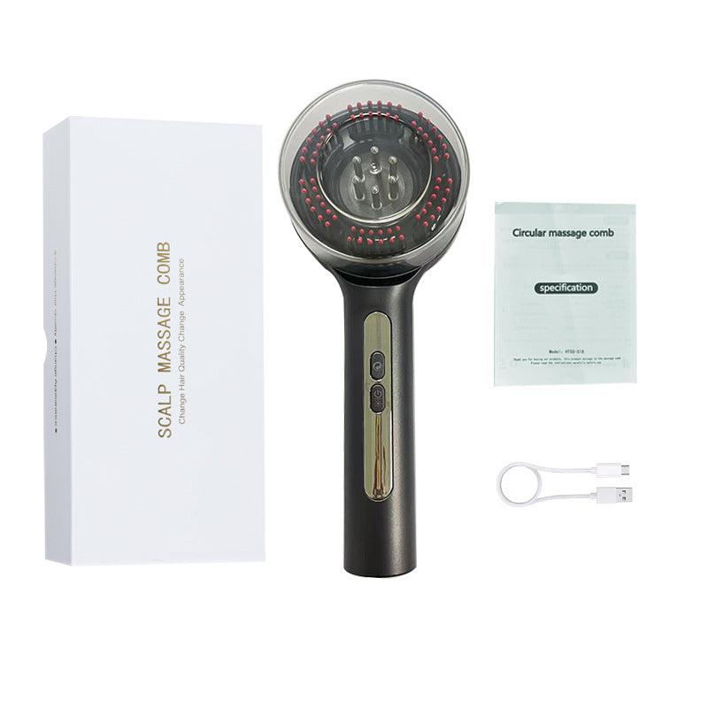Peigne massant électrique à lumière rouge pour cuir chevelu, réduction chute cheveux et stimulation repousse