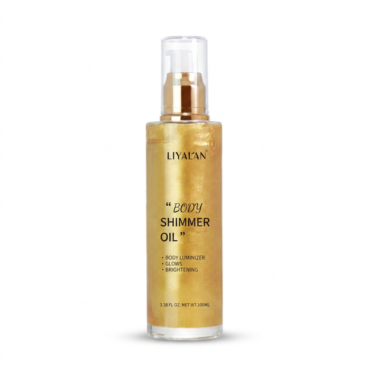 Huile illuminatrice liquide pour le corps et visage, 5 teintes nacrées, éclat naturel et effet glow