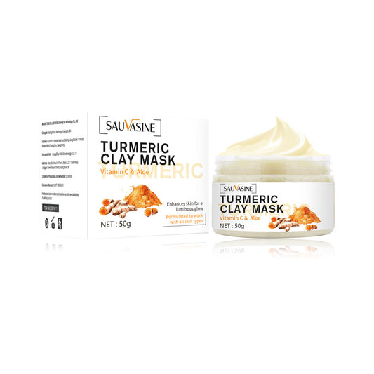 Masque Argile au Curcuma – Hydratant, Purifiant & Éclat, Tous Types de Peau, 50g