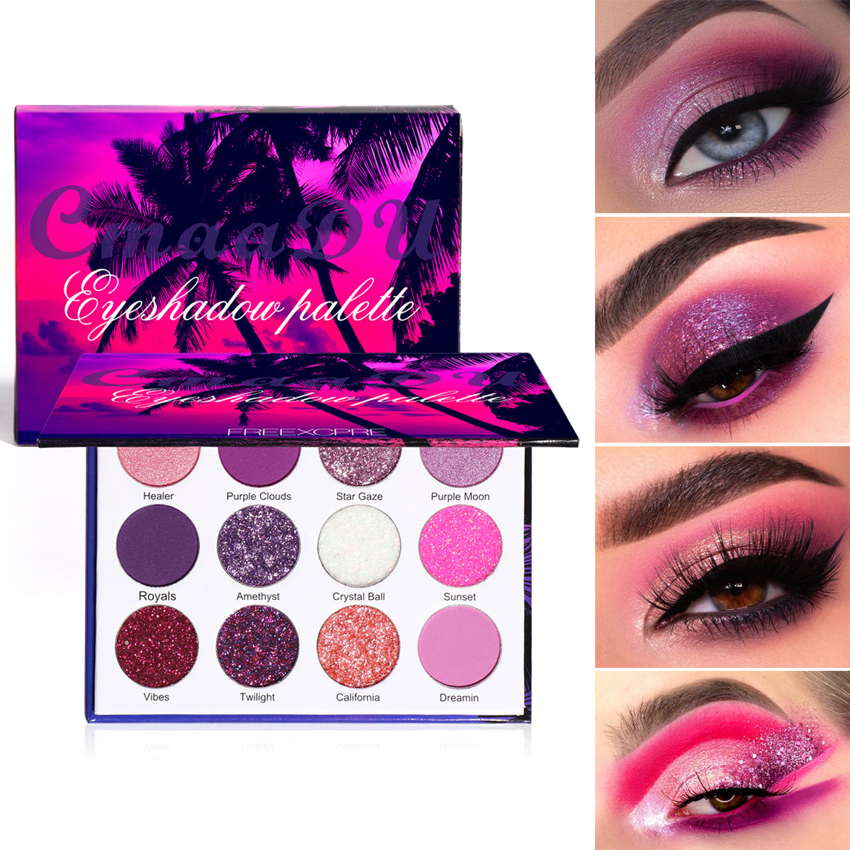 Palette Fards à Paupières 12 Teintes Pailletées – Colorée, Créative & Couvrance Totale