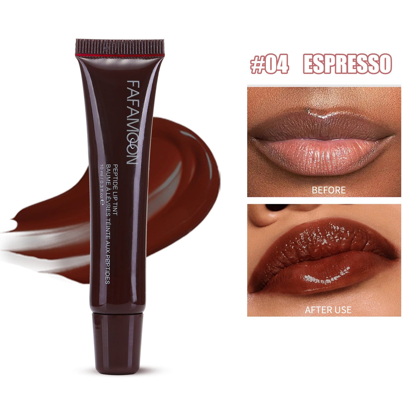Laque lèvres brillante effet miroir waterproof Glossy Lip Glaze 5 teintes hydratante longue tenue