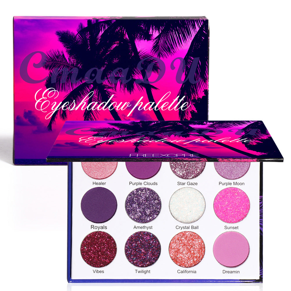 Palette Fards à Paupières 12 Teintes Pailletées – Colorée, Créative & Couvrance Totale