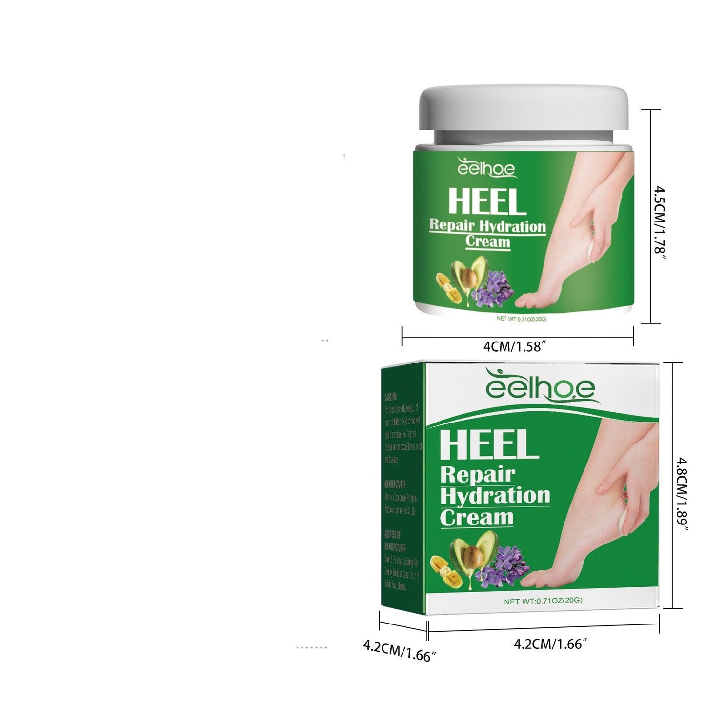 Tube de Crème Hydratante Pieds & Talons avec ingrédients naturels pour soin nourrissant et hydratant